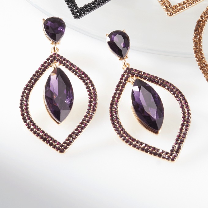 Crystal Marquise Drop Earrings, , large