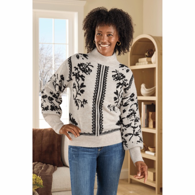 Annika Floral Sweater, , large