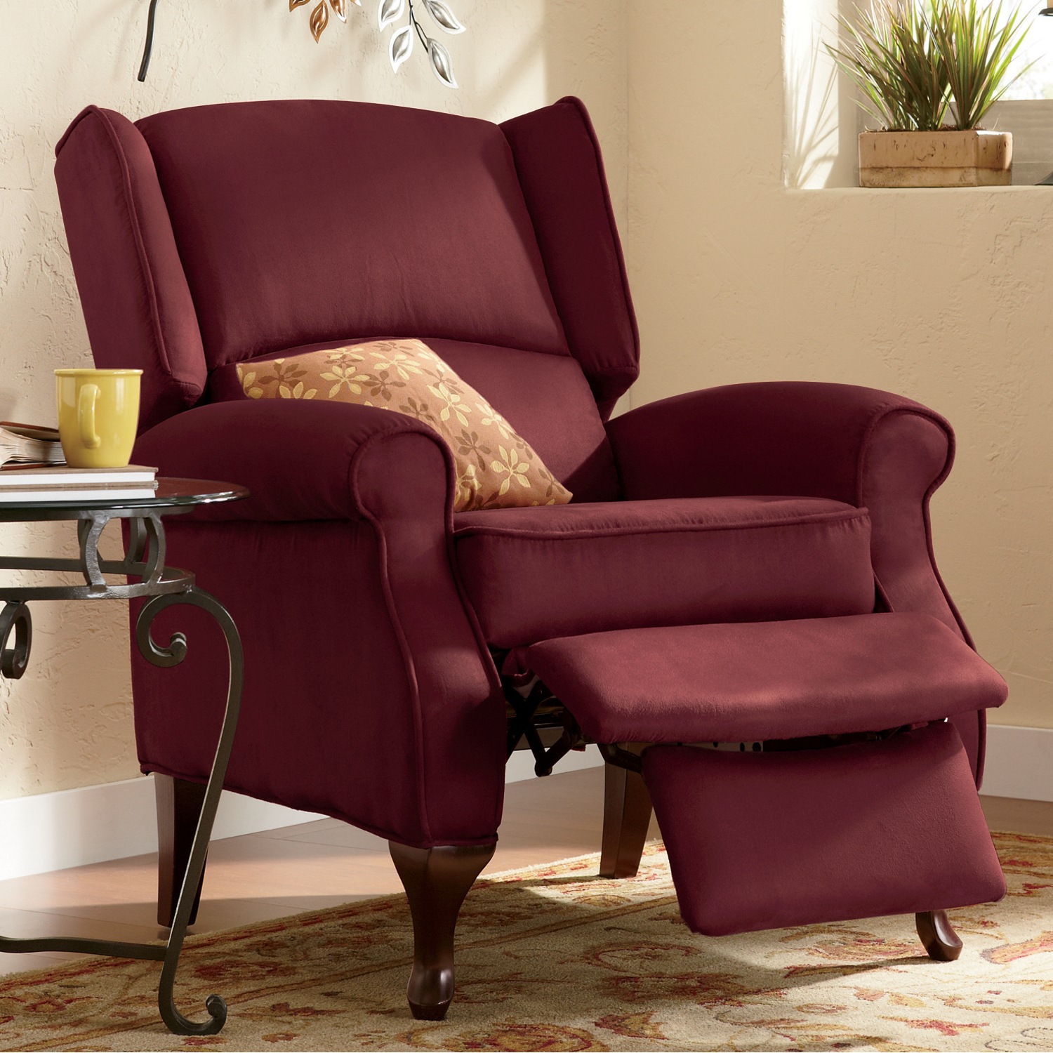 Microfiber Wingback Recliner Midnight Velvet