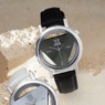 Triangle Face Watch with Leather Band, , large