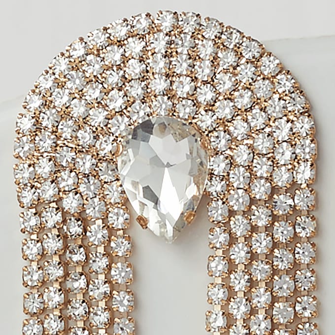 Crystal Fringe Earrings, , large
