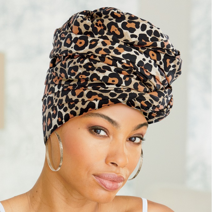 Animal Print Headwrap, Leopard, large