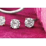 14K Gold Lab-Created Diamond Round Solitaire Post Earrings, , large