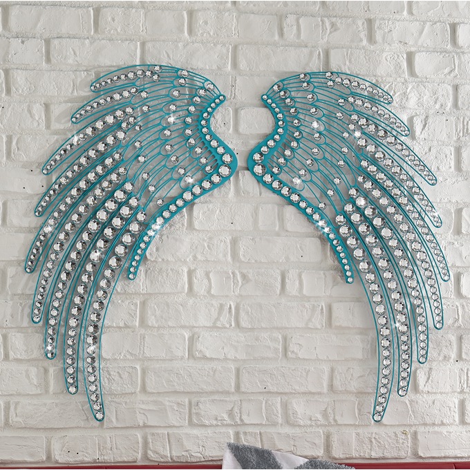 2Piece Jeweled Wings Wall Décor Set Midnight Velvet