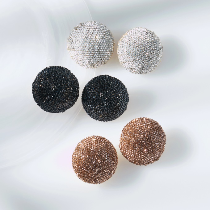 Crystal Color Round Pav&eacute; Earrings, , large
