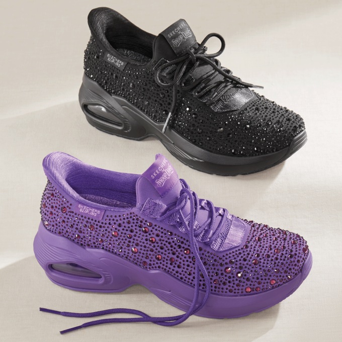 Skechers Women's Slip-Ins M-Uno Rhinestoned Air Lace-Up, , large