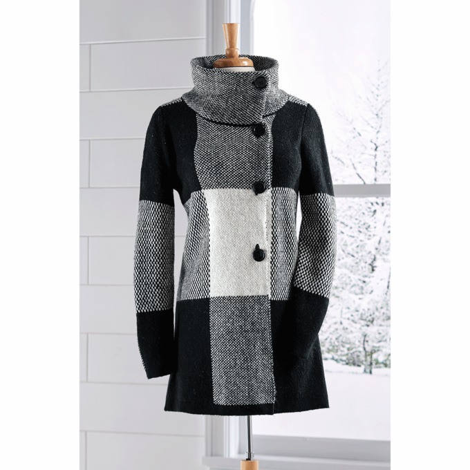 Block Sweater Coat, , large