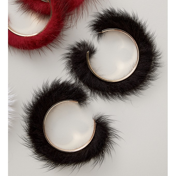 Faux-Fur Hoops, , large