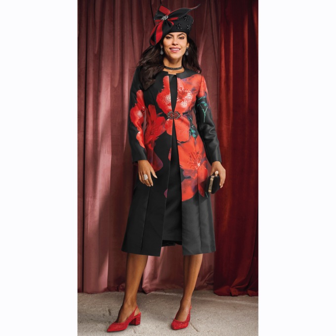 Exploded Floral Jacket Dress, , large