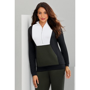 Color-Blocked 1/2-Zip Top, , large
