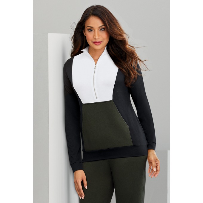 Color-Blocked 1/2-Zip Top, , large