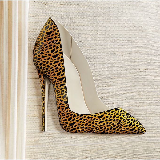 Cheetah Stiletto Metal Wall Art, , large