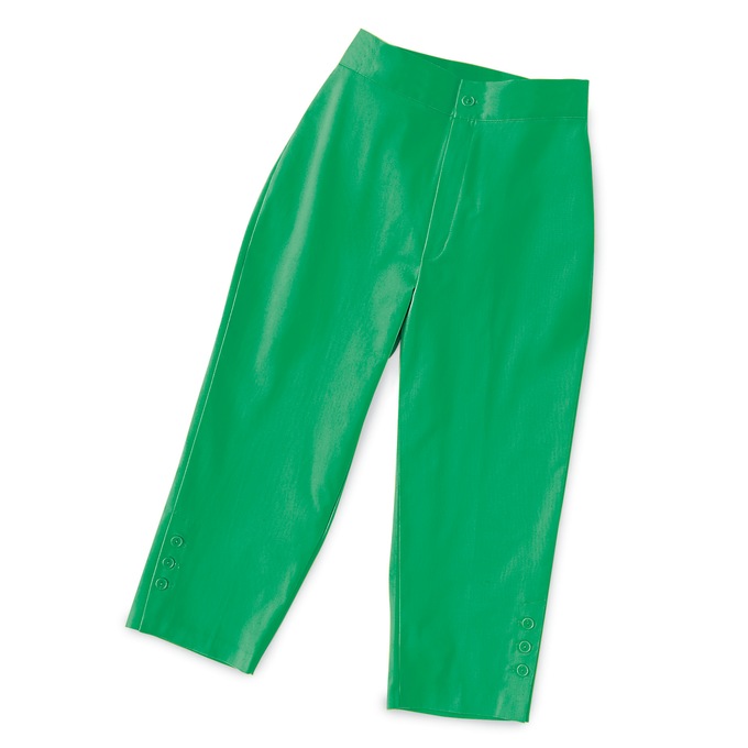 Mariah Button-Leg Capri, Green, large