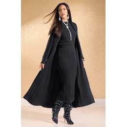 Natisha 3-Piece Textured Sweater Skirt Set with Cardigan and Tank Top, , large