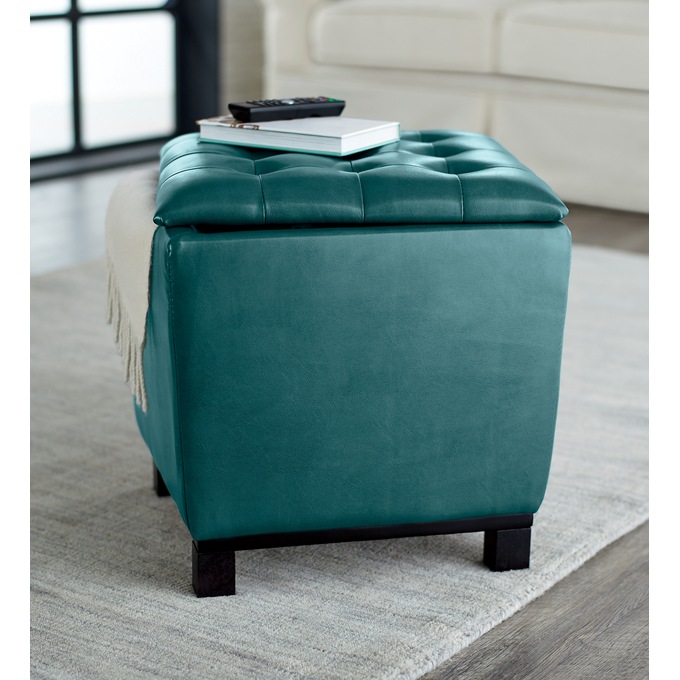 Hudson Ottoman, Teal, large