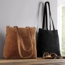 Suede Tote with Zip Closure , , large