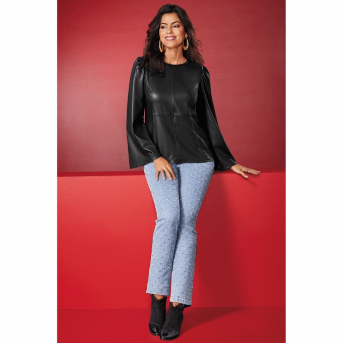 London Faux-Leather Tunic, , large