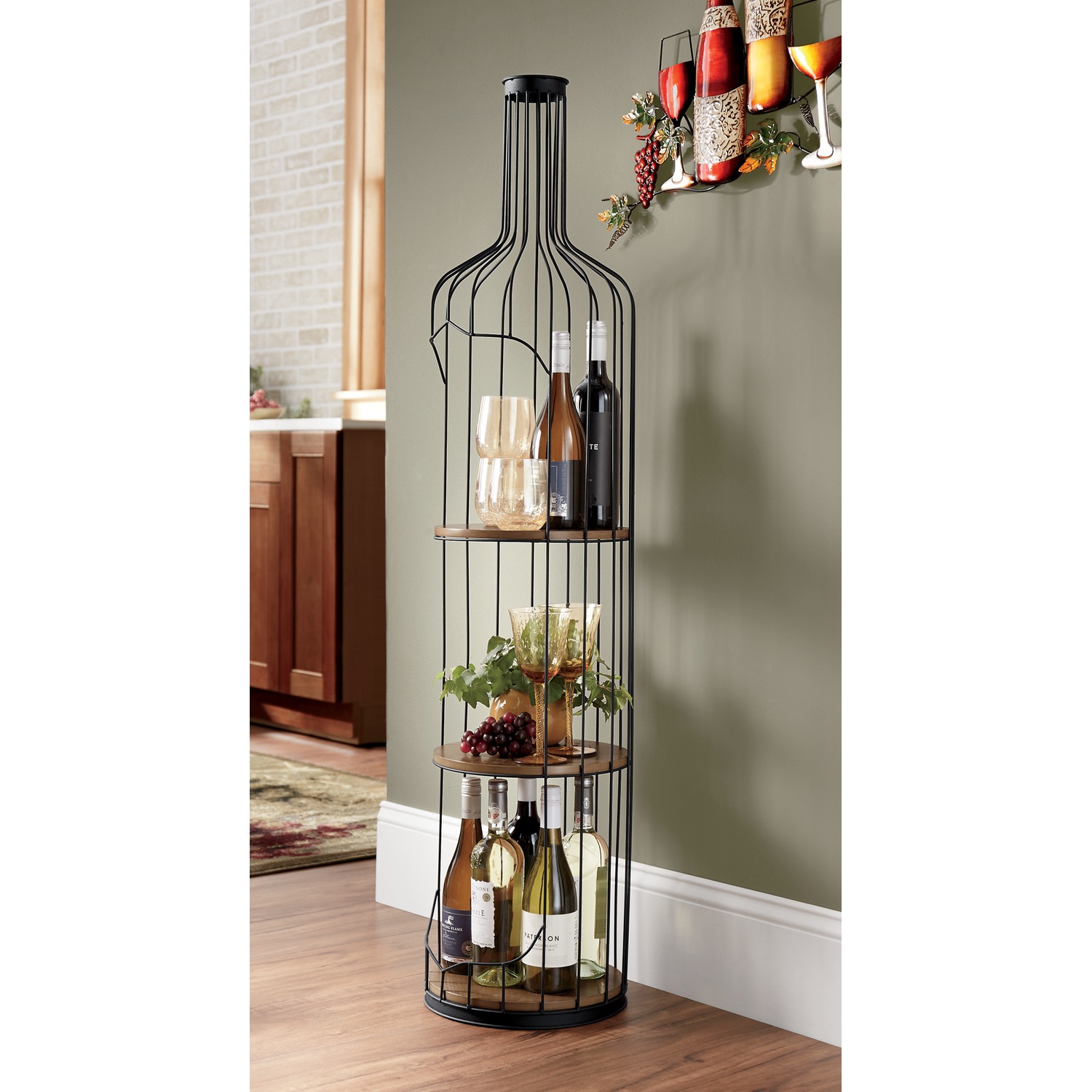 Wine Bottle Shelf Midnight Velvet
