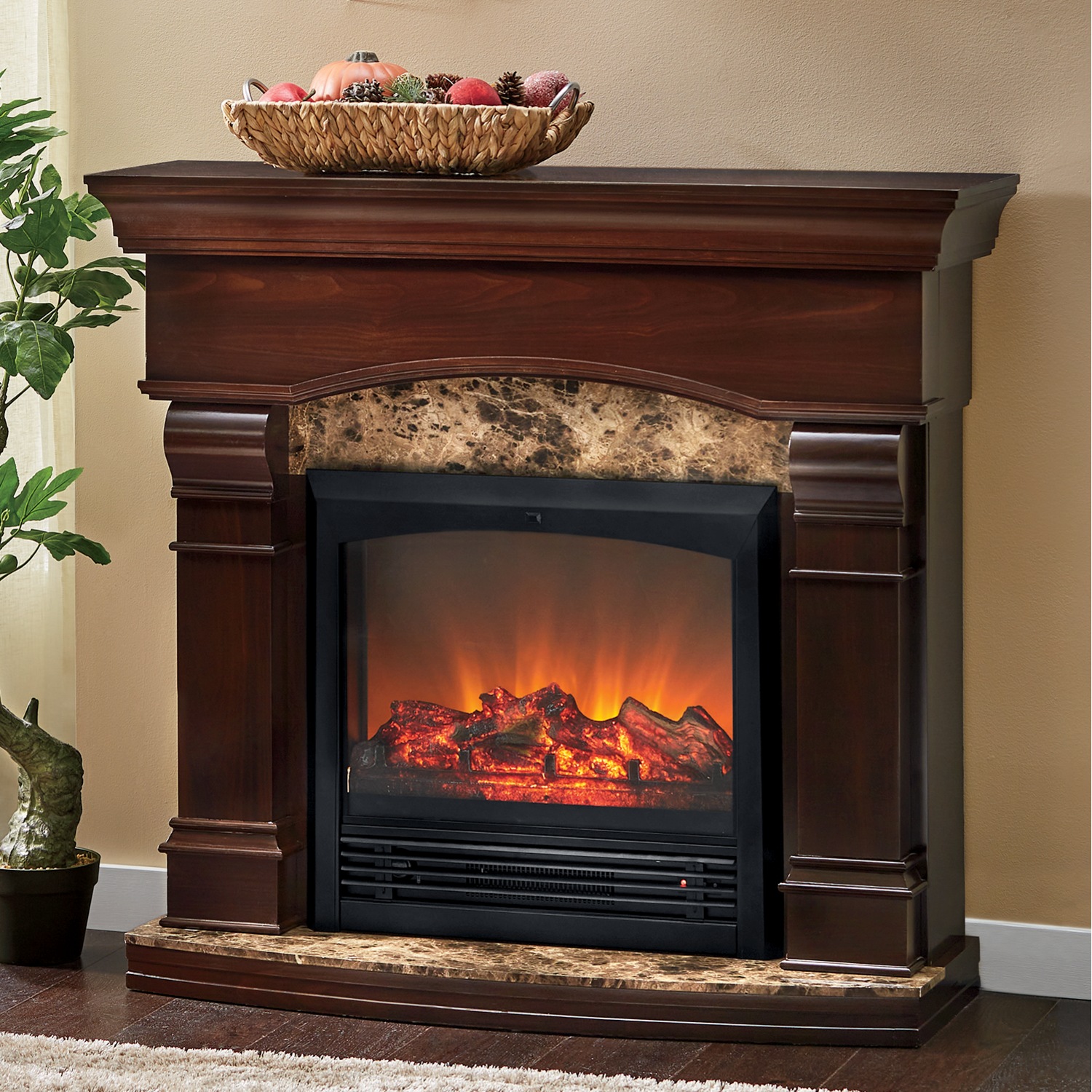 Faux Marble Fireplace Midnight Velvet