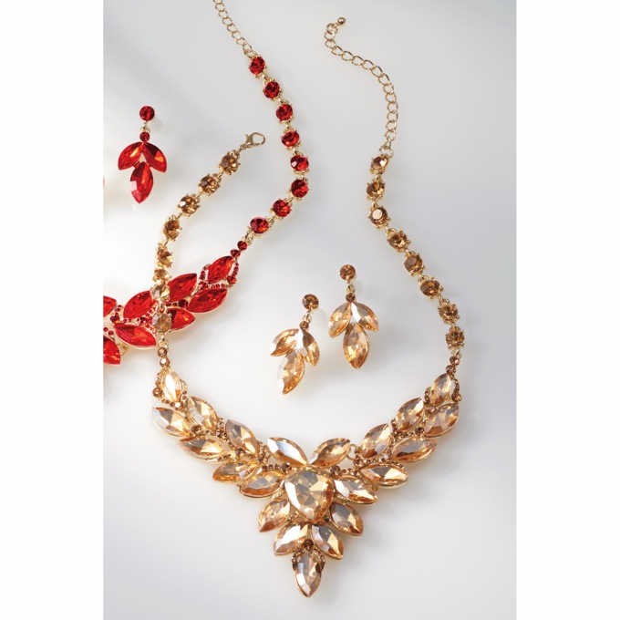 Crystal Marquise/Pear Necklace & Earring Set, , large