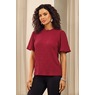 Collins Textured Ruffle-Neck Flutter-Sleeve Top, , large