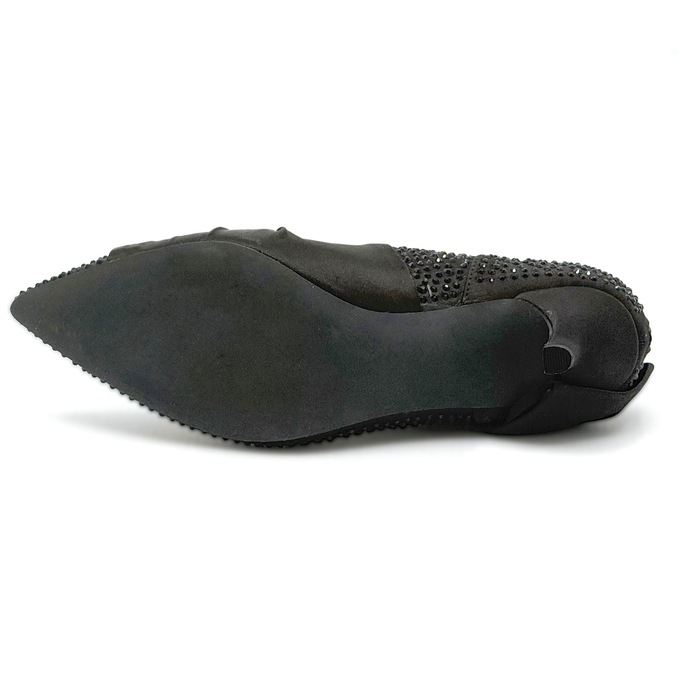 Rhinestone Satin Bow Shootie for Women with Memory Foam and 2.25" Heel, , large