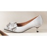 Amanda D'laurie Ruffle Kitten Heel, Silver, large