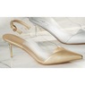 Metallic And Vinyl Slingback for Women with Memory Foam Footbed and 2.75" Stiletto Heel, , large