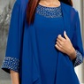 Antonella Open-Front Chiffon Jacket Dress for Women with Rhinestone Trim, , large