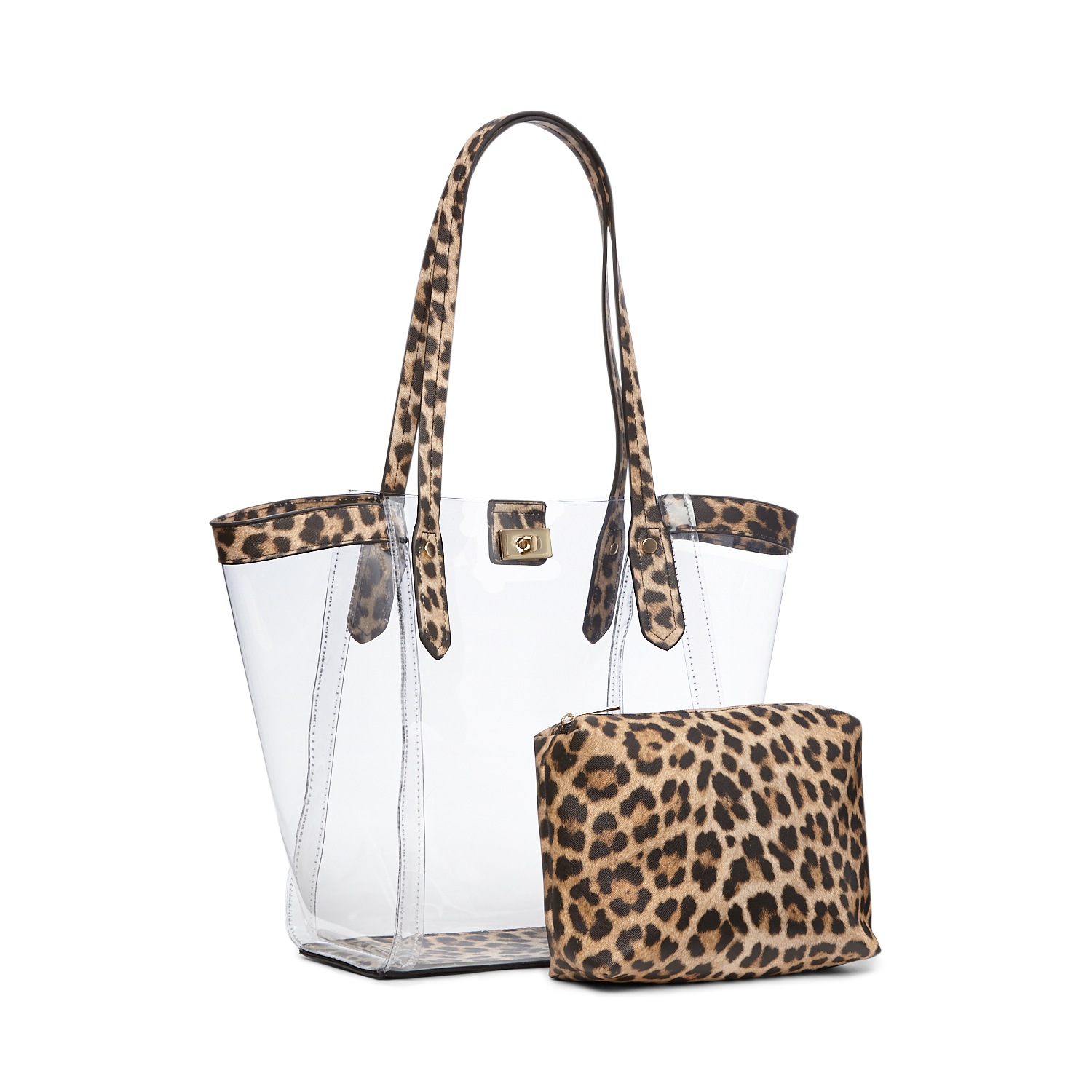 clear leopard bag