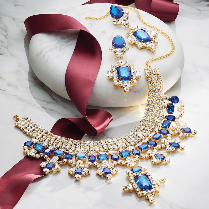 Crystal Color/Clear Necklace & Earring Set, , large