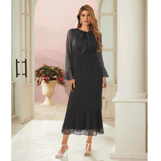 Abrielle Pleated Maxi Dress, , large