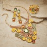 Enamel Scroll Crystal Necklace, Multi, large