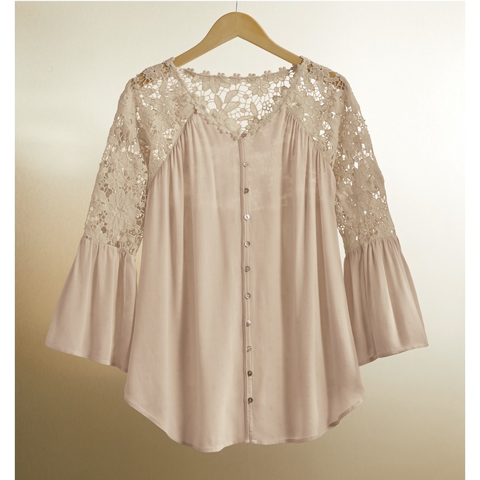 Lacey Shoulder Blouse, , large