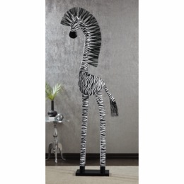 Tall Metal Zebra Statue, , large
