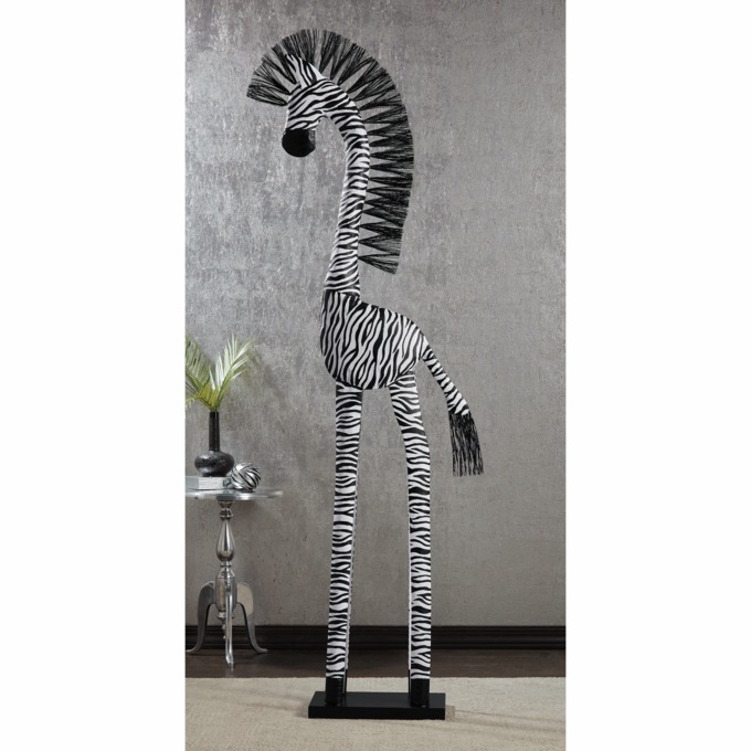 Tall Metal Zebra Statue, , large