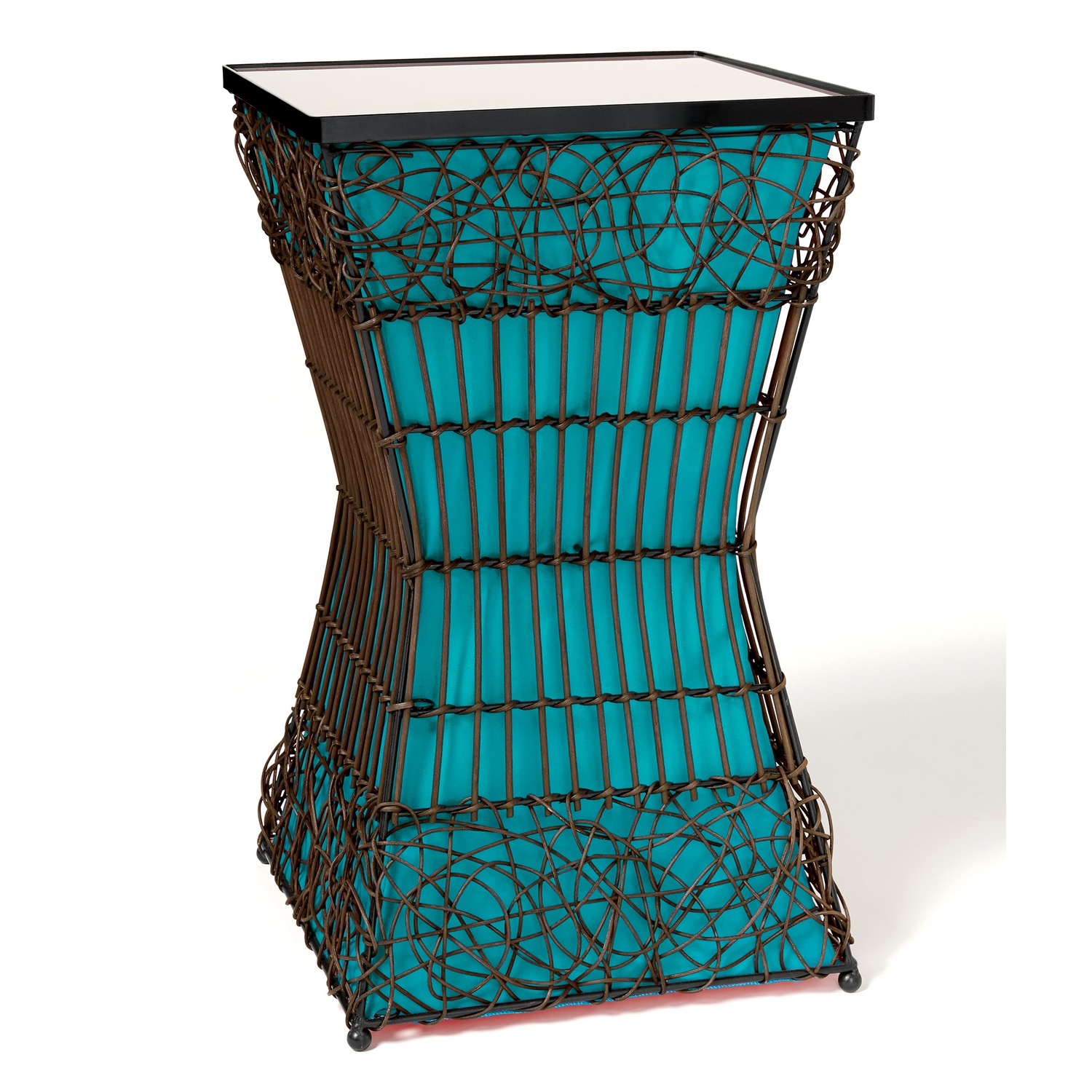 Zain Lighted Rattan End Table Midnight Velvet
