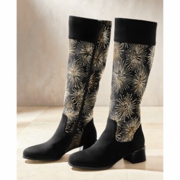 Midnight Velvet Embroidered Fireworks Boot, , large