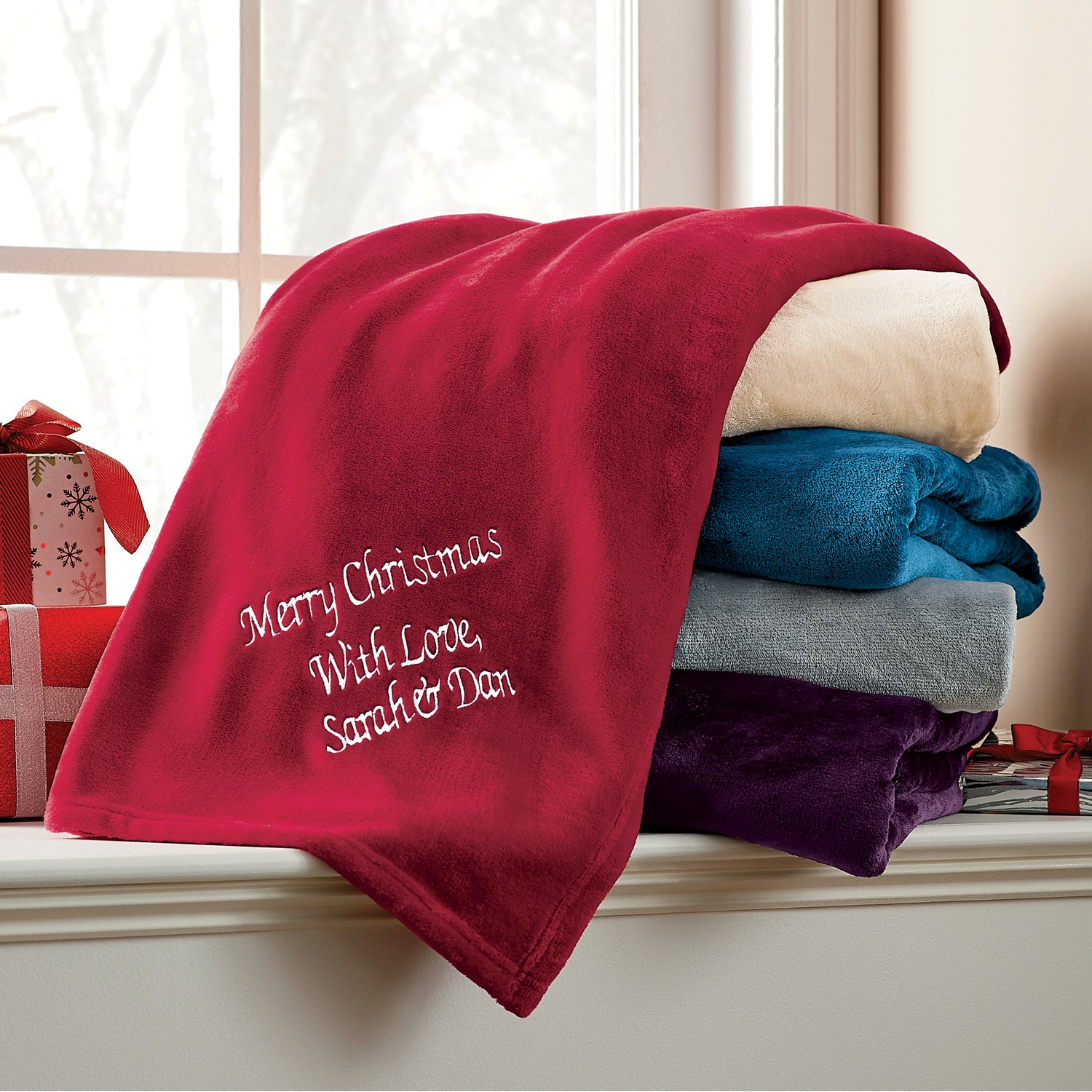 Personalized Plush Throw Midnight Velvet