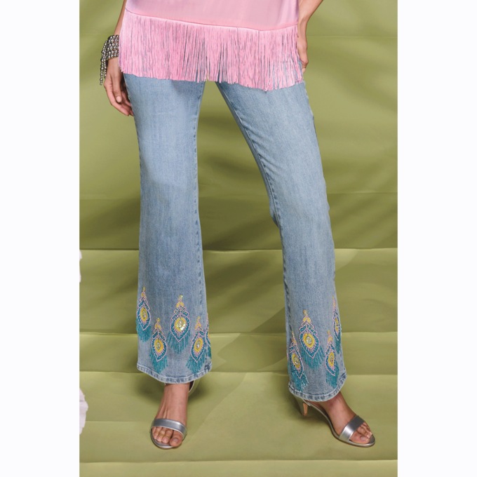 Paige Embellished Jean, , large