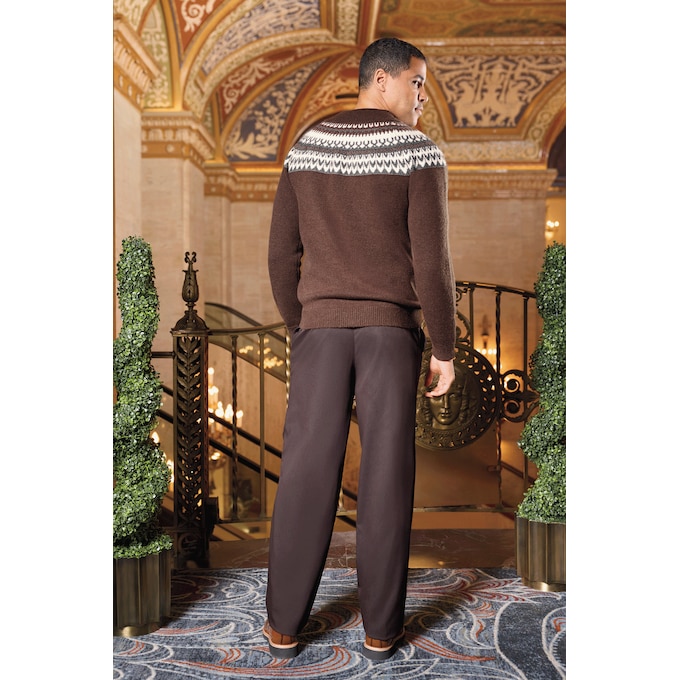 Gerard Men&rsquo;s Fair Isle Sweater 2-Piece Pant Set, Chocolate, large