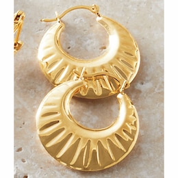 10K Gold Rays Hoops, , large