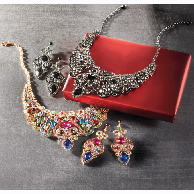 Crystal Vintage Necklace & Earring Set, , large