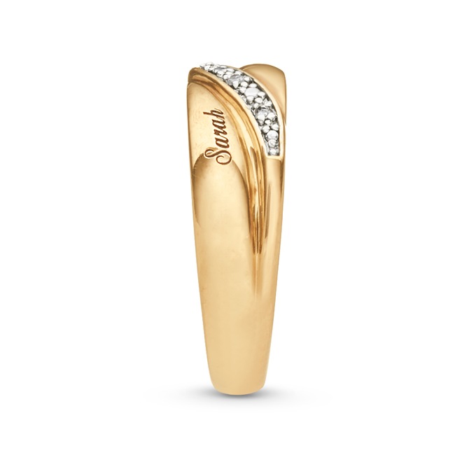 Personalized Unisex Diamond Name Wedding Band, , large