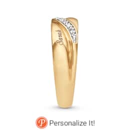 Personalized Unisex Diamond Name Wedding Band, , large