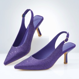 Rhinestone Slingback with 3" Heel, , large