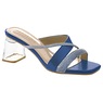 Classique Glitter Rope Slide Sandal with Mini Rhinestones and Chunky 2.5" Heel, Blue, large