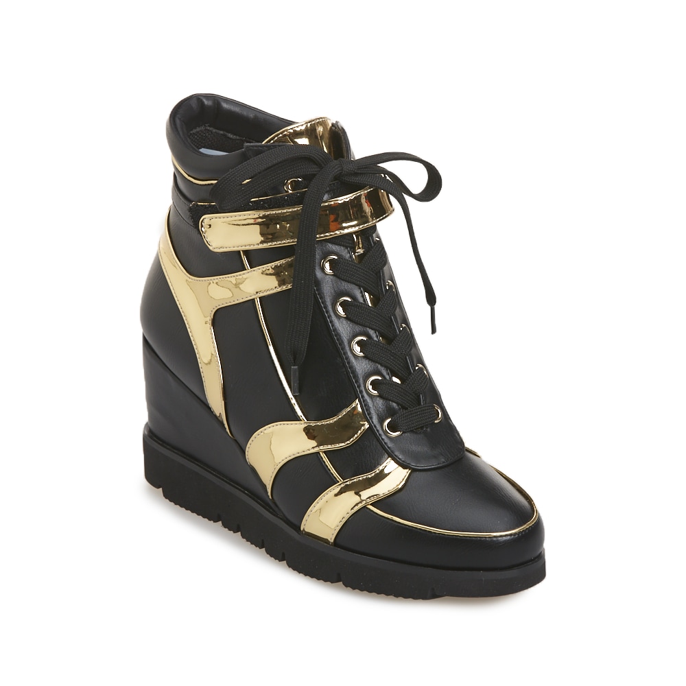 black and gold high top sneakers