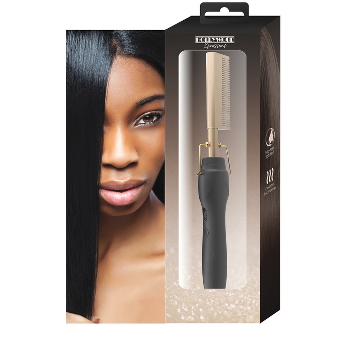 Xtreme Heat Straightening Hot Comb with Ceramic Technology, Black, large