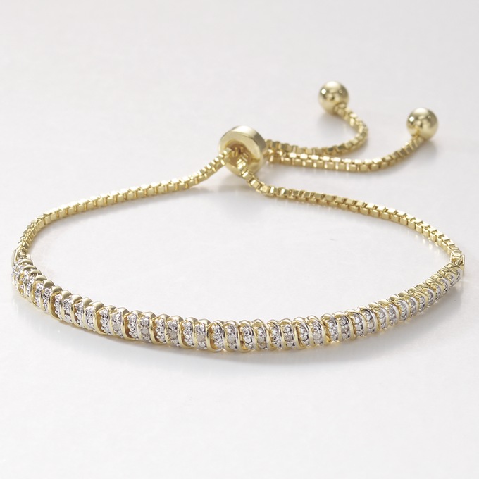 Mini Link Adjustable Diamond Bracelet, , large